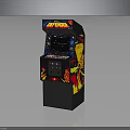 Classic Defender Arcade Machine With Colorful Artwork And Control Panel