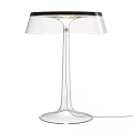 Modern Transparent Glass Table Lamp With Curved Base And Clear Shade Design