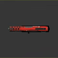 Red Supreme Logo Weapon Pistol With Black Handle And Distinctive Design 3d model