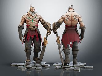 Modern Game Role Samurai Warrior 3d model