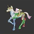 Unique Mechanical Unicorn Shaped Decorative Furniture Piece With Pink Accents