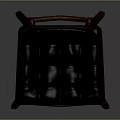 Modern Wooden Chair With Black Cushioned Seat Backrest And Sturdy Legs