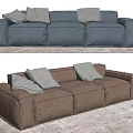 Modern three-seat sofa multiplayer sofa 3d model