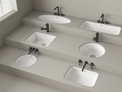 wash basin wash basin counter basin faucet 3d model