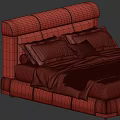 Modern Double Bed Design With Upholstered Headboard Neutral Bedding And Decorative Pillows