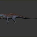 Colorful Spotted Dinosaur 3D Model with Open Mouth and Vibrant Red Blue Skin