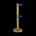 Three Floor Standing Decorative Stanchions With Gold Top Black Pole Base 3d model