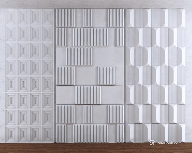 Modern Textured Square Rug With Geometric Patterns For Home Decor Design 3d model