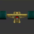 High Performance Green Wheels Skateboard Truck With Gold Frame And Sturdy Design