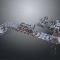 3D Model of Complex Mechanical Equipment with Metal Platforms Connecting Frames and Arms