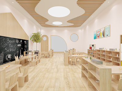 Modern Kindergarten Classroom 3d model