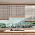 New Chinese-style Roller Bamboo Shutter 3d model