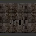 Rusty Metal Floor With Industrial Entrance Structure And Weathered Metal Frames