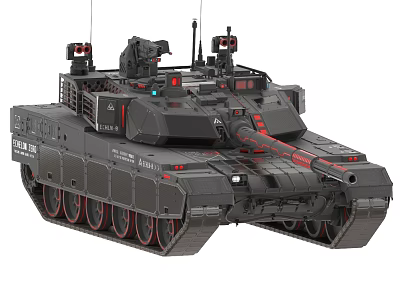 Modern Battle Tank Featuring Turret Cannon Tracks Armor and Sensor Systems 3d model