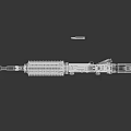 Modern Military Tactical Rifle With Detachable Magazine Barrel Grip And Sight