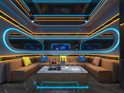 KTV private room KTV science and technology wind private room 3d model