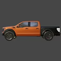 Orange High Performance Pickup Truck With Stylish Black Wheels And Modern Design