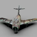 Vintage Military Aircraft With Camouflage Paint Scheme And Number 46 Marking Side View