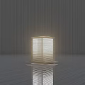 Modern Square Outdoor Light With Woven Texture Illuminated On Smooth Surface 3d model