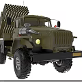 Green Military Truck With Multiple Rocket Launcher System Heavy Duty Off Road Vehicle