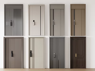 Modern Security Doors in Various Colors and Stylish Designs for Home Safety 3d model