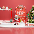 Christmas Tree Santa Claus Snow Gift Box Snowman Booth Photo Plot 3d model