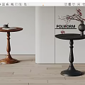poliform Modern Side Table Solid Wood Side Table Ornaments 3d model