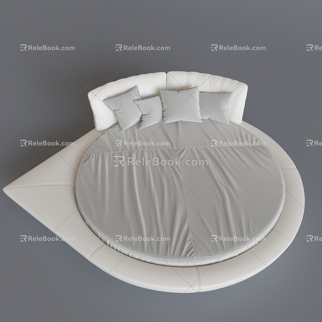 Modern Round Bed Hotel Hotel Round Bed 3d model