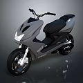 Modern Gray And Black Scooter With Sleek Streamlined Body Black Seat Front Headlight And Wheels