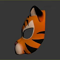Cute Orange Tiger Head Mask With Black Stripes For Kids Party Supplies