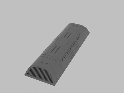 Gray Long Device Casing With Ventilation Slots And Panel Design 3d model