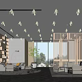 Modern reception area sales department hotel lobby 3d model