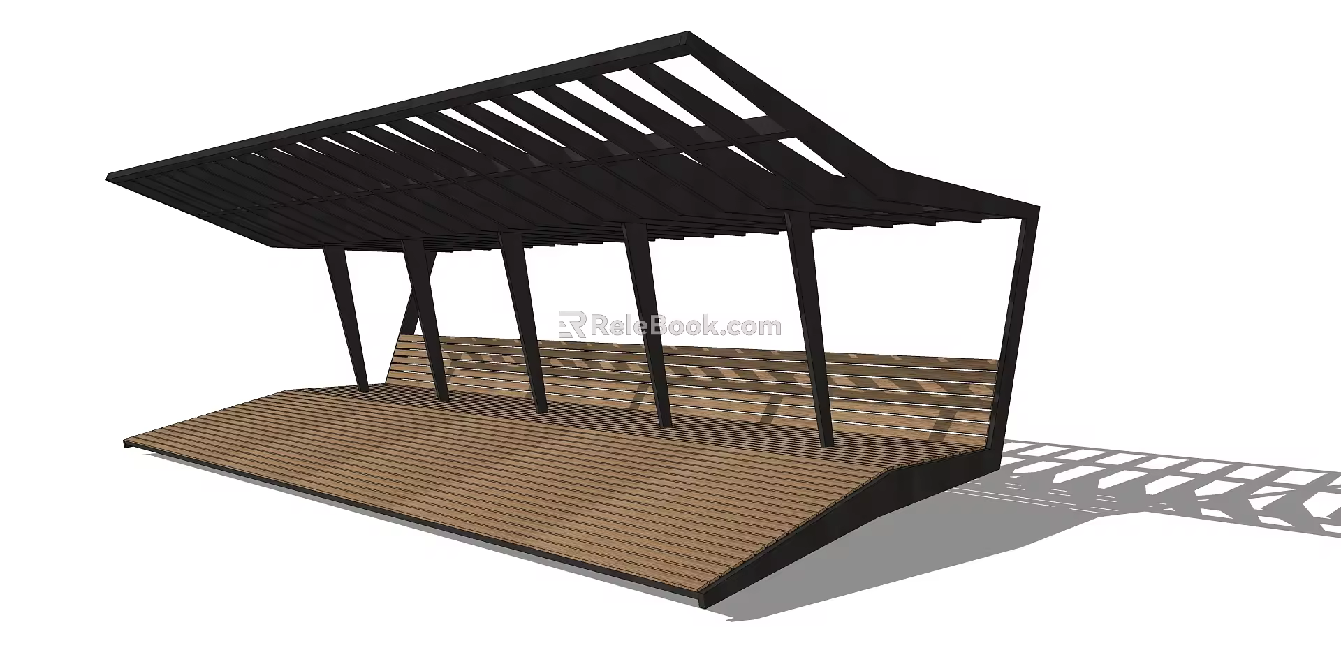 Modern gallery structure 3d model
