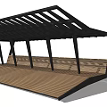 Modern gallery structure 3d model