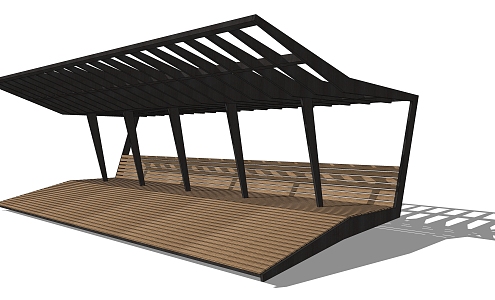 Modern gallery structure 3d model