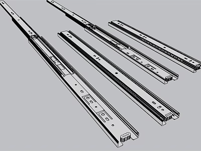 Metal Drawer Slides With Ball Bearing Mechanism For Smooth Furniture Sliding 3d model