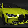 Yellow BMW Sporty Coupe with Aggressive Front Grille and Black Alloy Wheels Sleek Body Design