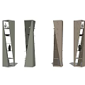 Sleek Modern Bookcase With Open Shelves Decorative Sculptures And Ceramic Bowls