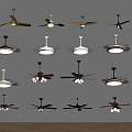 Various Styles Of Ceiling Fans With Decorative Blades And Built In Lights