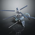 Modern Unmanned Drone With Four Rotor Blades And Mechanical Structure