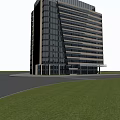 Modern Multi Storey Office Building Exterior Design With Glass Curtain Wall And Stone Exterior