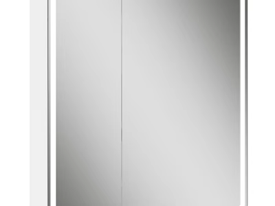 Modern Bathroom Vanity With Double Door Mirror And White Cabinet Design 3d model