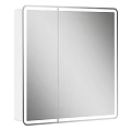 Modern Bathroom Vanity With Double Door Mirror And White Cabinet Design