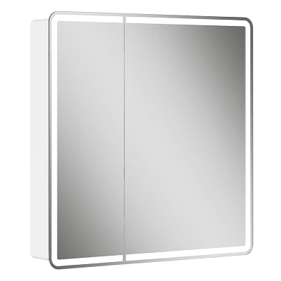 Modern Bathroom Vanity With Double Door Mirror And White Cabinet Design 3d model