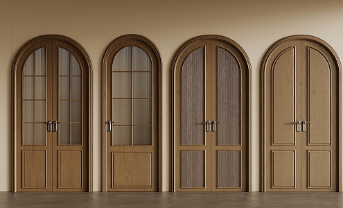 Qui Double-door Arched Door 3d model