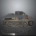 Vintage Military Vehicle Tank Model With Metallic Texture Tracks Turret Number 2 And Cross Symbol