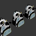 Game Movie Cow Character Cartoon Style Backpack Design Three Black White Spots