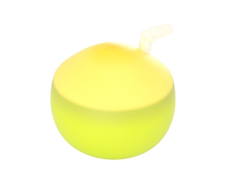 Cartoon Fruit Coconut Water Drink 3d model