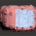 Pink Strawberry Ice Cream Bar With Red Berry Bits On Wooden Stick And Creamy Texture