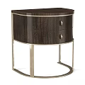 Modern Chest of Drawers With Dark Wood Finish Two Drawers And Metal Legs Design